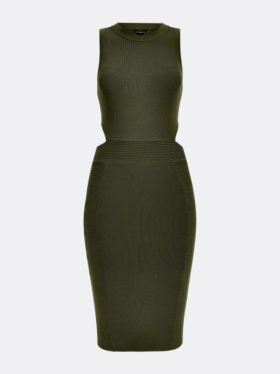 зелена рокля с разкроени ребра Guess