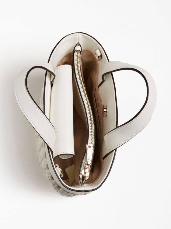 Sicilia Braided Mini Shopper White Guess