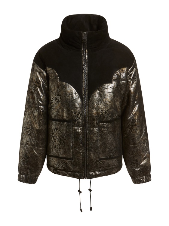 черен пуф от естествена кожа Guess