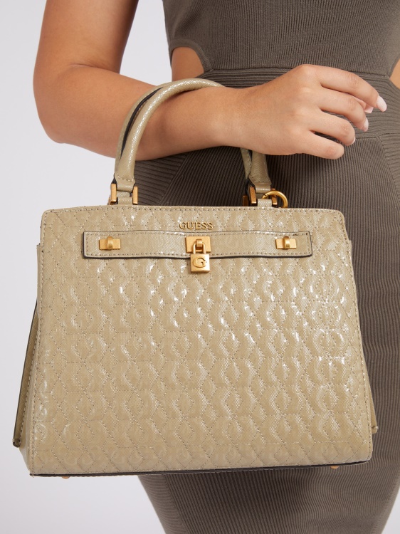 зелена чанта Isidora G Shine Logo Guess
