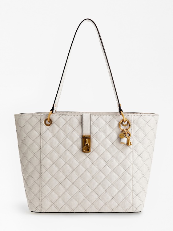 бял Noelle лачена кожа Shopper Guess
