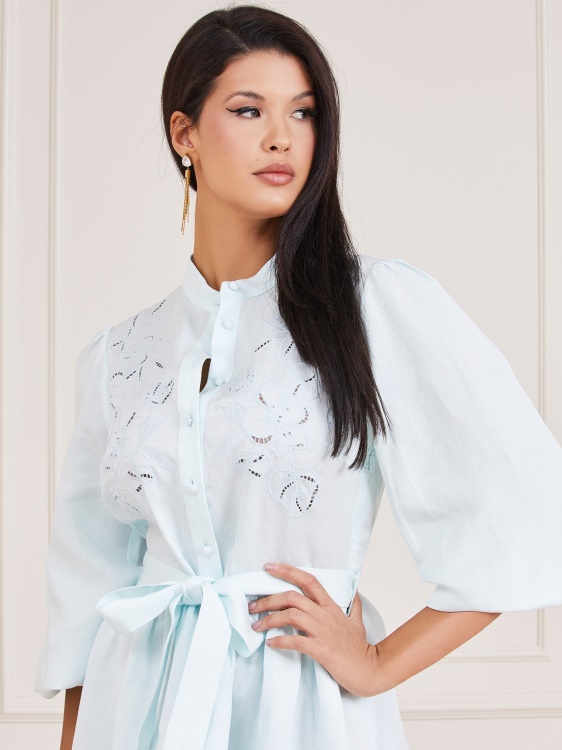 рокля с колан Marciano Guess светло синьо
