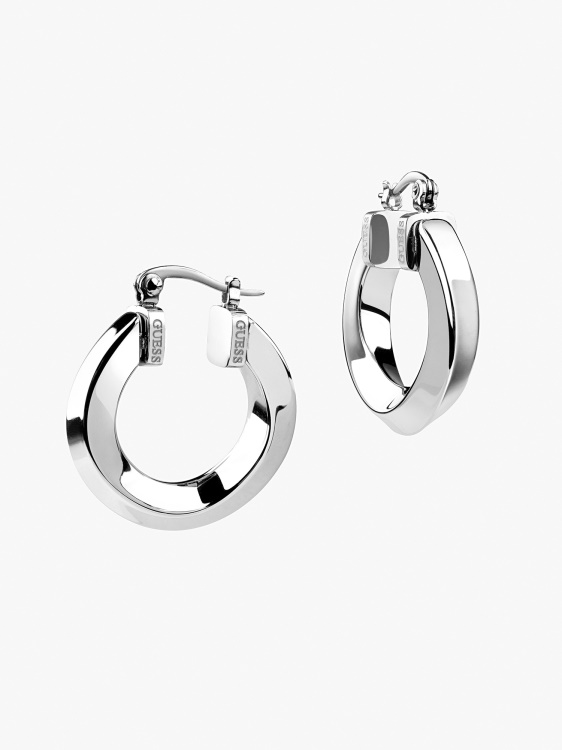 сребърни обеци Guess "обръчите не лъжат".