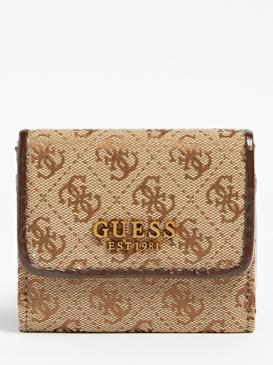 кафяв портфейл с лого Aviana 4g Guess