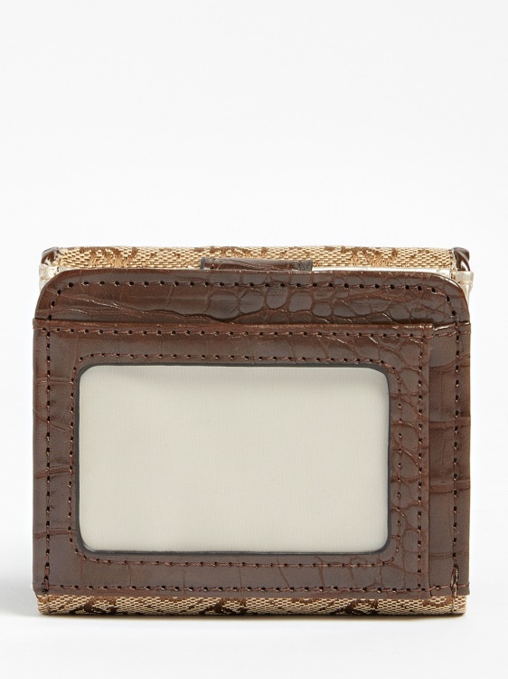 кафяв портфейл с лого Aviana 4g Guess