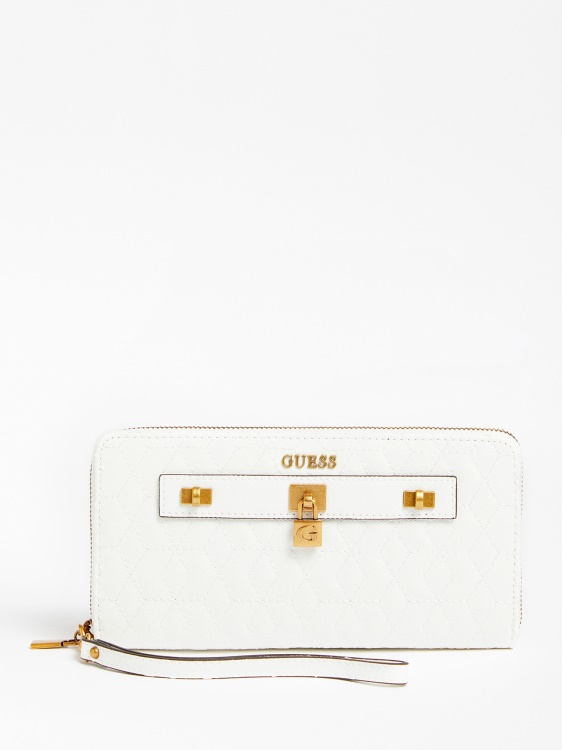 Guess Isidora ватиран портфейл бял