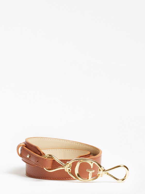 кафяв колан с лого G Guess
