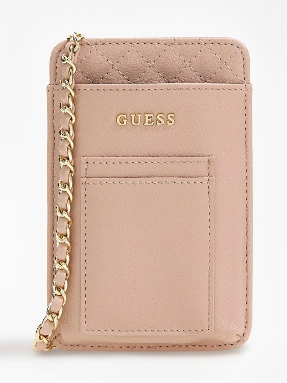 Guess розов калъф за телефон с верижка