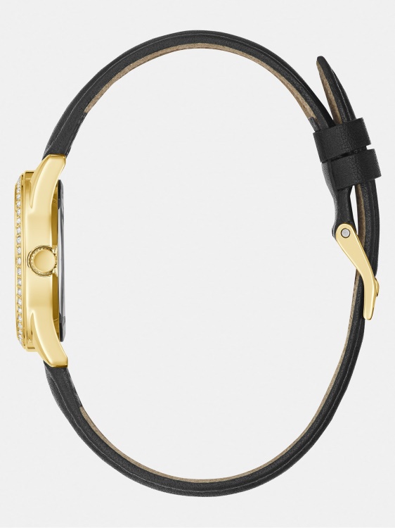 аналогов часовник Guess от естествена кожа с кристали