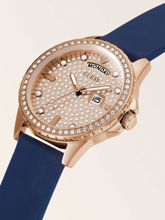 кристален календар часовник сребърен Guess