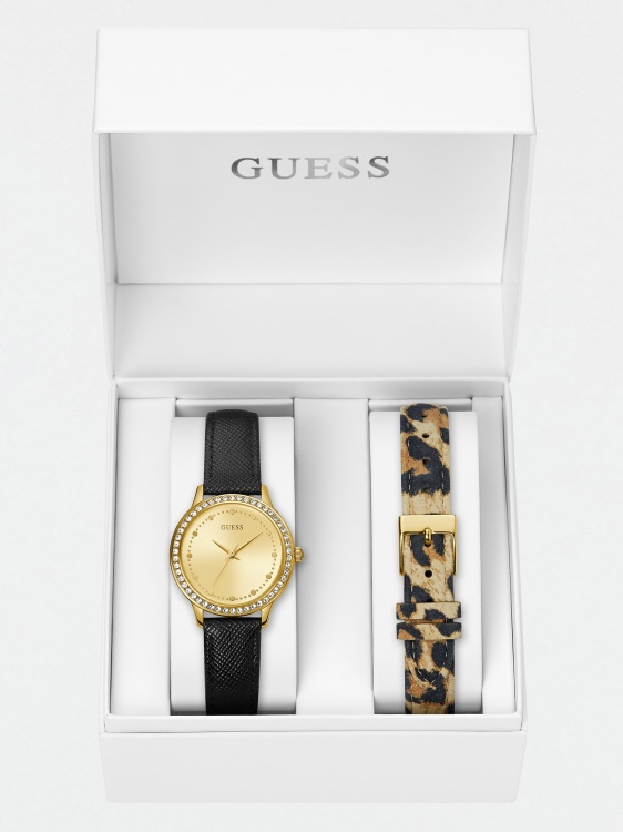 комплект кутии за часовник от естествена кожа Silver Guess