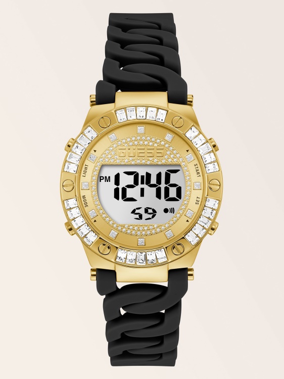 сребрен кристален цифров часовник Guess