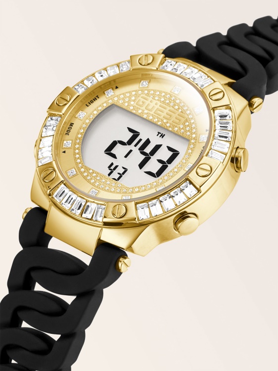 сребрен кристален цифров часовник Guess
