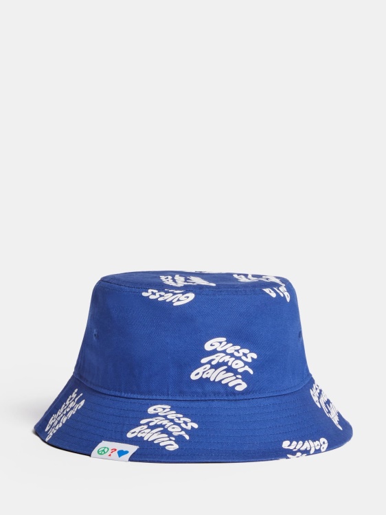 цялото лого кофа шапка Guess синьо