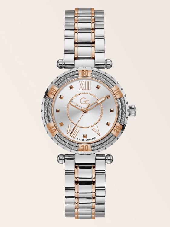 Gc стоманен аналогов часовник Guess розово злато