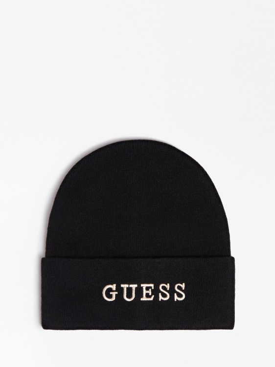 черна шапка с бродирано лого Guess