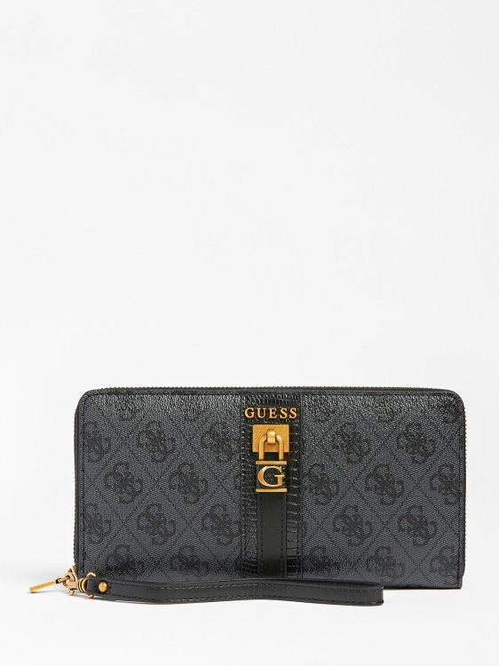 сив портфейл Guess Ginevra 4g с лого макси