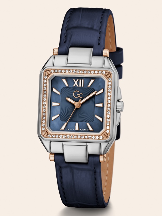 син аналогов часовник Guess Gc от истинска кожа