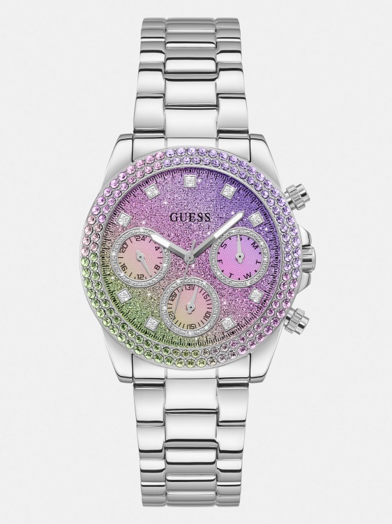 многофункционален кристален часовник Guess Silver