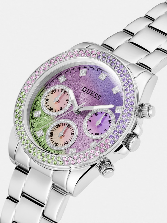 многофункционален кристален часовник Guess Silver
