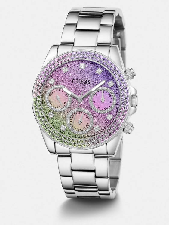 многофункционален кристален часовник Guess Silver