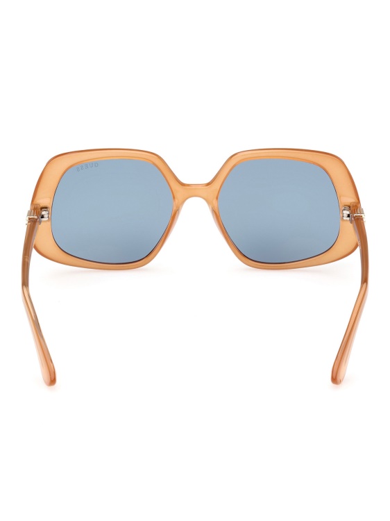 модел оранжеви геометрични слънчеви очила Guess