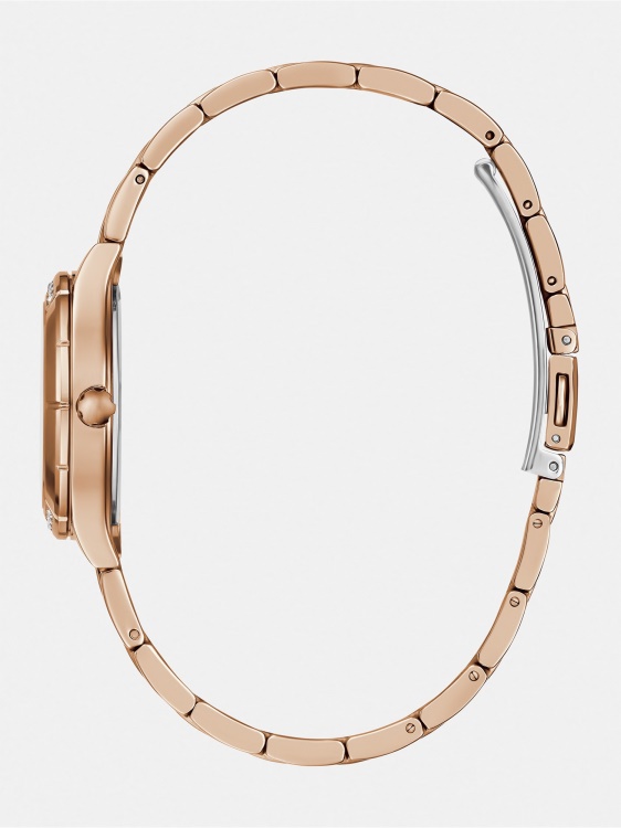 Многофункционален часовник Guess с кристал от розово злато