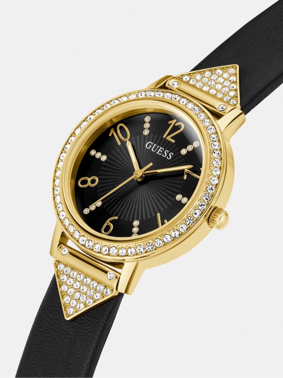 син аналогов часовник от естествена кожа Guess