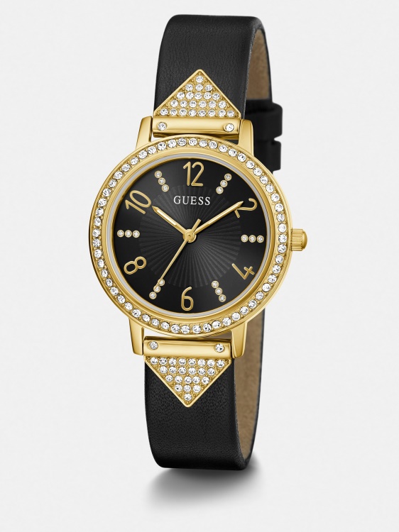 син аналогов часовник от естествена кожа Guess