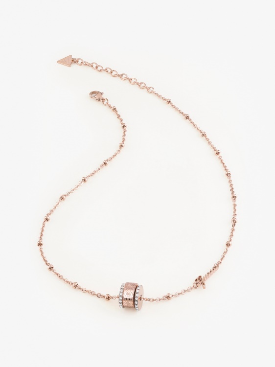 кръгла хармония' колие Guess розово злато