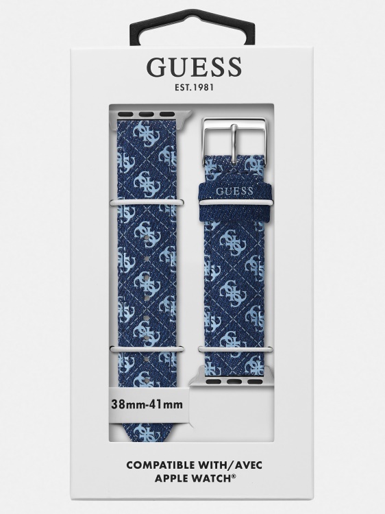 Guess кожена каишка за Apple Watch розов