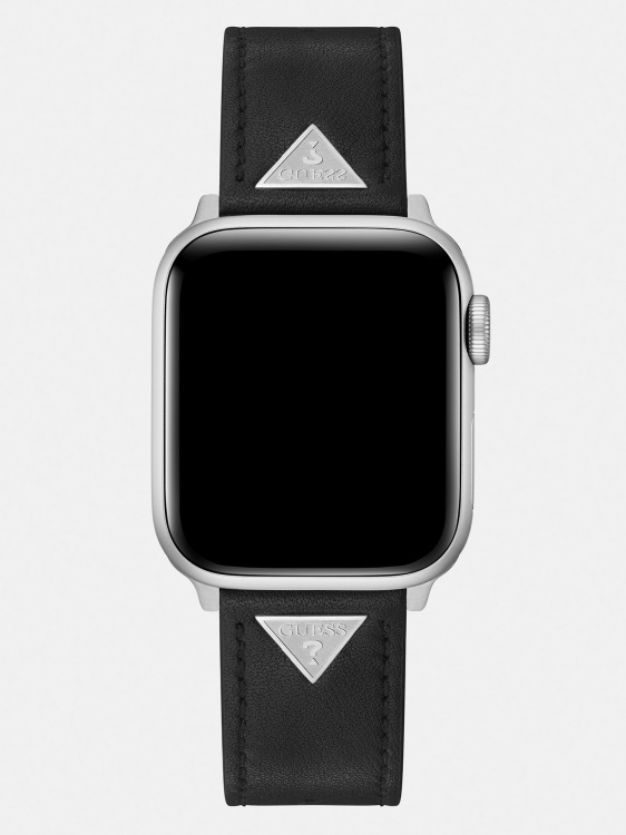 Guess кожена каишка за часовник Apple черен