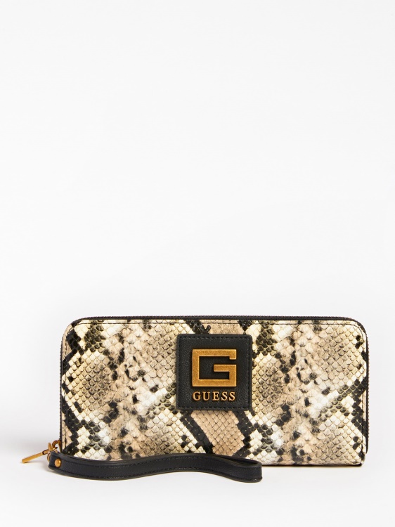 Alva Python-print макси портфейл Guess Multi Beige