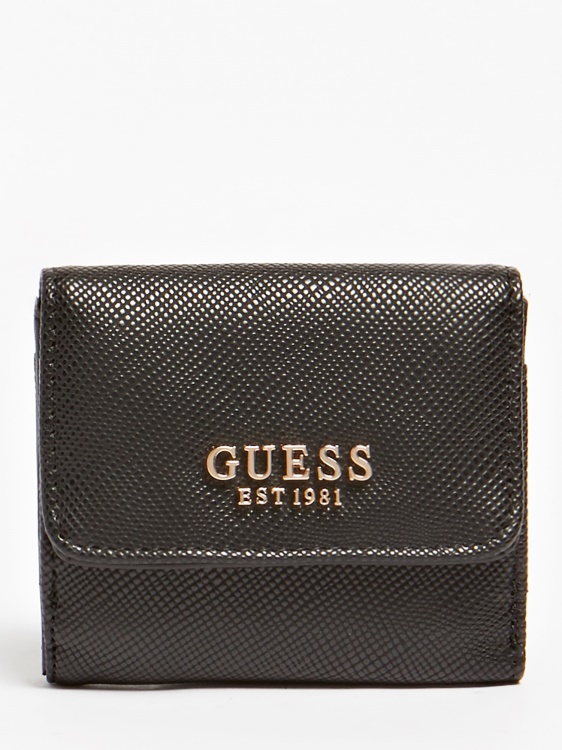 Guess Laurel Saffiano поставка за кредитна карта черен