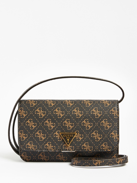 Guess Alexie 4g държач за телефон с лого кафяв