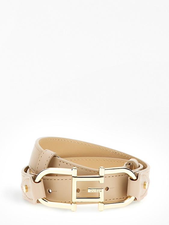 колан за пристягане с лого крем Guess Alva