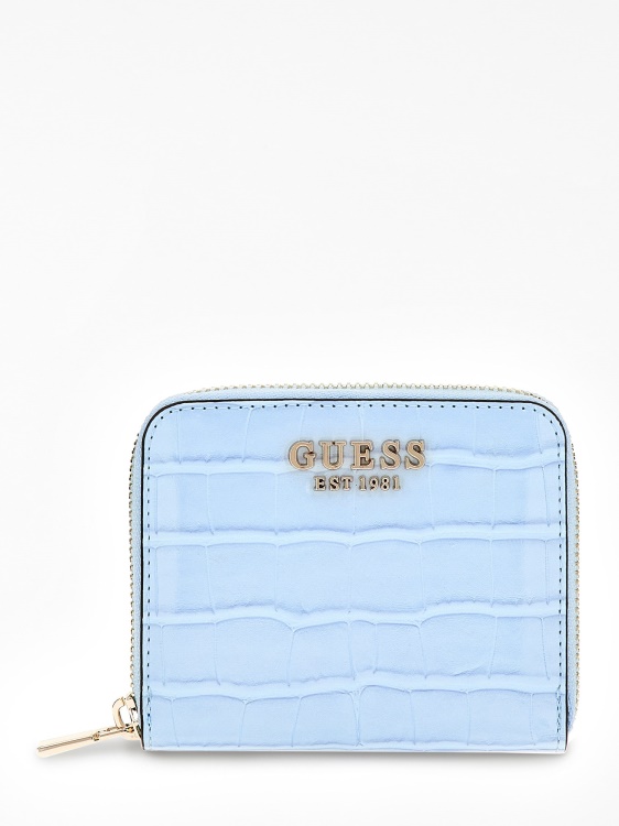 светлосин мини портфейл Guess Laurel