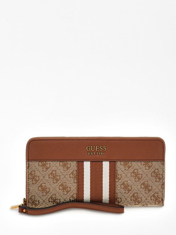 кафяв макси портфейл с лого Katey 4g Guess
