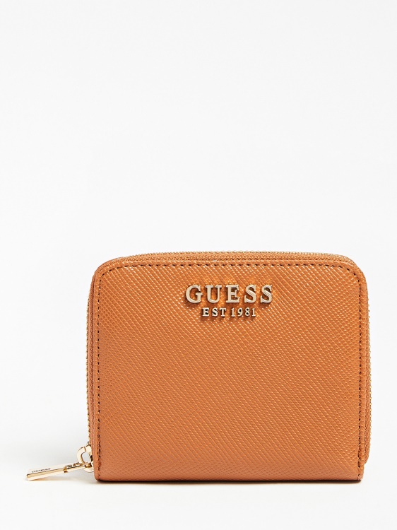 Alexie Saffiano мини портфейл кафяв Guess