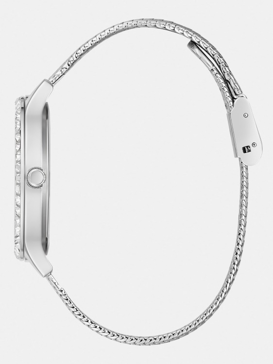 сребрен кристален аналогов часовник Guess