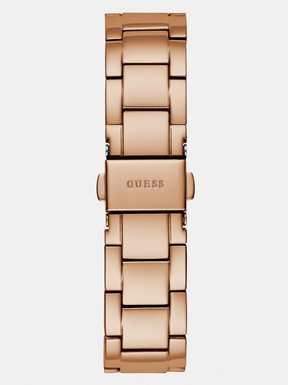 многофункционален кристален часовник от розово злато Guess