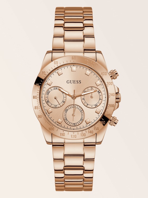 мултифункционален часовник Guess розово злато