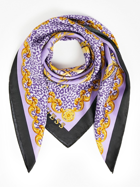 4g лого копринена кърпа за врата Guess Lilac