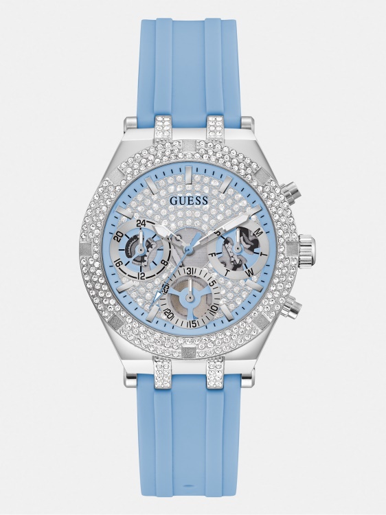 Guess Kristal многофункционален часовник сребро