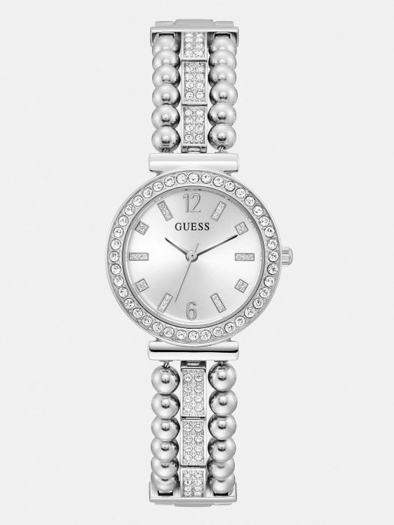сребърен Guess кристален аналогов часовник нова тенденция