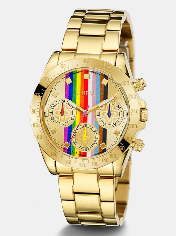 сребрен многофункционален часовник Guess от неръждаема стомана