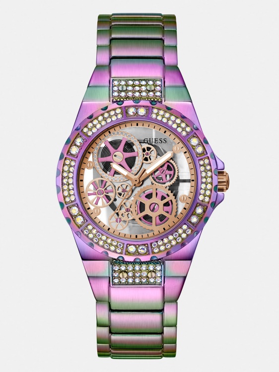 многофункционален часовник от розово злато Guess