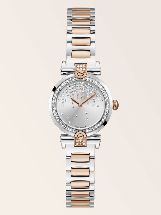 розово злато Gc Kristal аналогов часовник Guess