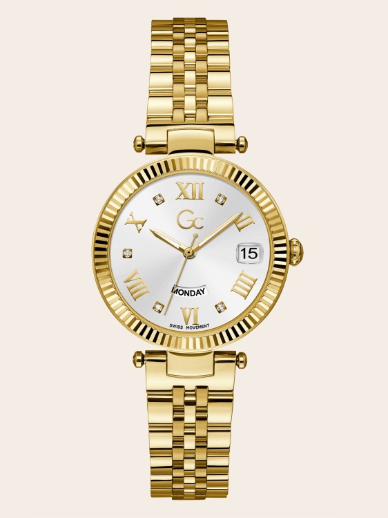 часовник Guess Gc кварцов календар от розово злато