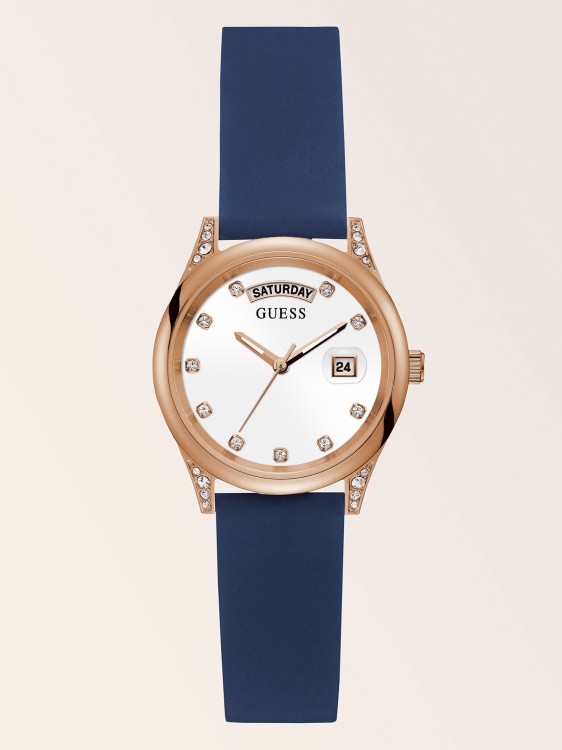 силиконов календар часовник сребърен Guess